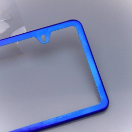 KA Depot Slim License Plate Cover Frame Holder 2 Hole Stainless Steel Chrome Candy Blue