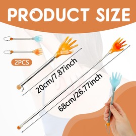 JUGUTA 2 Stück Rückenkratzer Teleskop-Rückkratzer Teleskopstab Mit Breiter Kratzhand Gegen Juckreiz Rückenmassagegerät Edelstahl Teleskopstange Edelstahl Teleskop Rücken Kratzer Back Scratcher