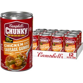 Campbell’s Chunky Soup, Chicken and Sausage Gumbo, 18.8 oz Can (Case of 12)