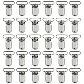Marrywindix 25pcs 1" Pacifier Suspender Clips, Pacifier Clips for Making Pacifier Holders Bib Clips Toy Holder Silver