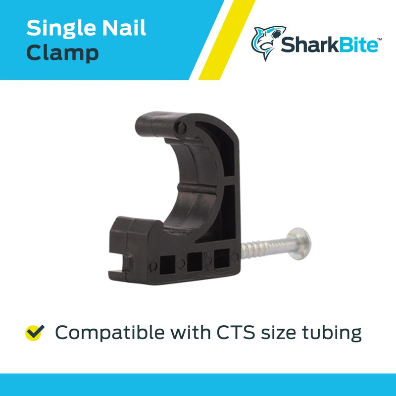 SharkBite 1/2 Inch Single Nail Half Clamp, J Hooks, Pack