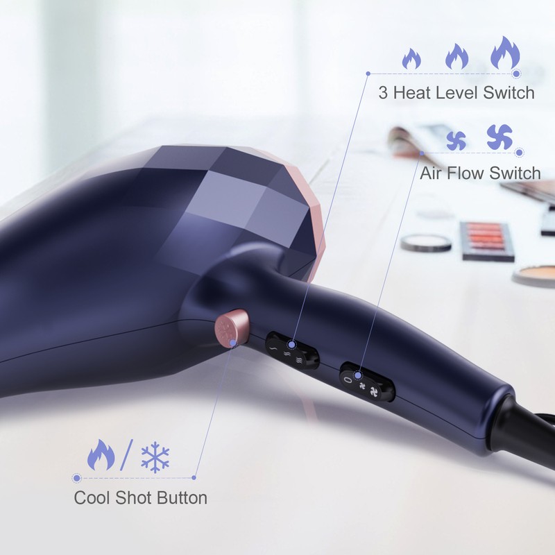 Pretfy Professional Hair Dryer Blow Dryer 2 Speed and 3