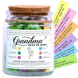 Bible Verse Jar for Grandma – 92 Scriptures of Love, Faith & Wisdom | Christian Easter Gift for Grandmother from Family | Spiritual Encouragement Jar | Birthday or Easter Gift for Elderly Women