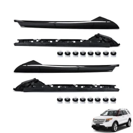 GEARZAAR 4Pcs For 11-19 Ford Explorer Left Right Side Windshield A-Pillar Molding Trim
