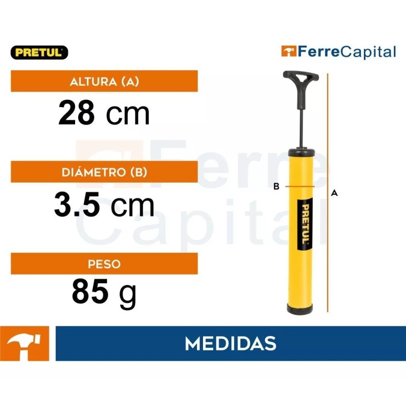 Pretul Bomba Manual Para Inflar Balones Pretul 21695 Color Amarillo