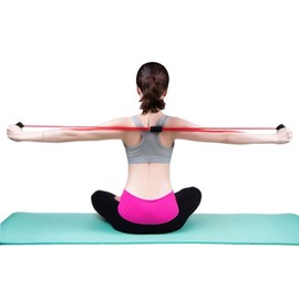 Runwave Yoga Health Pilates Stretching Full-body Exercise Figure-8 Band Resistance Band Pink 2ea