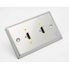 Stainless Steel Wall Plate with Two HDMI Feed-Thru Connectors :