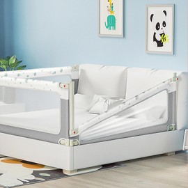 Luottega.Venezi Bed Rail for Toddlers, Lightweight Safety Adjustable Bed Rail, Breathable Mesh Fabric for Baby Bed Rail Guard, Suitable for All Types of Beds-1PC(Grey dot, 71IN)
