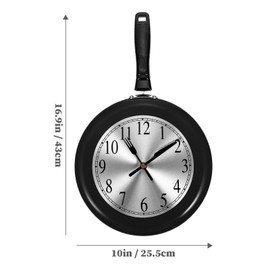 iplusmile Kitchen Clocks Wall Silent Frying Pan Clock Decorative Skillet Wall Clock Non-Ticking Easy Install for Home Kitchen Decor