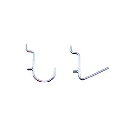 Lauri Shop Metal Pegboard Hook Assortment - 1 1/2 inch Angle & Jumbo J Hook Metal Pegboard Hooks - Pegboard Accessories Garage Organization Peg Board Hooks (200 Pcs)