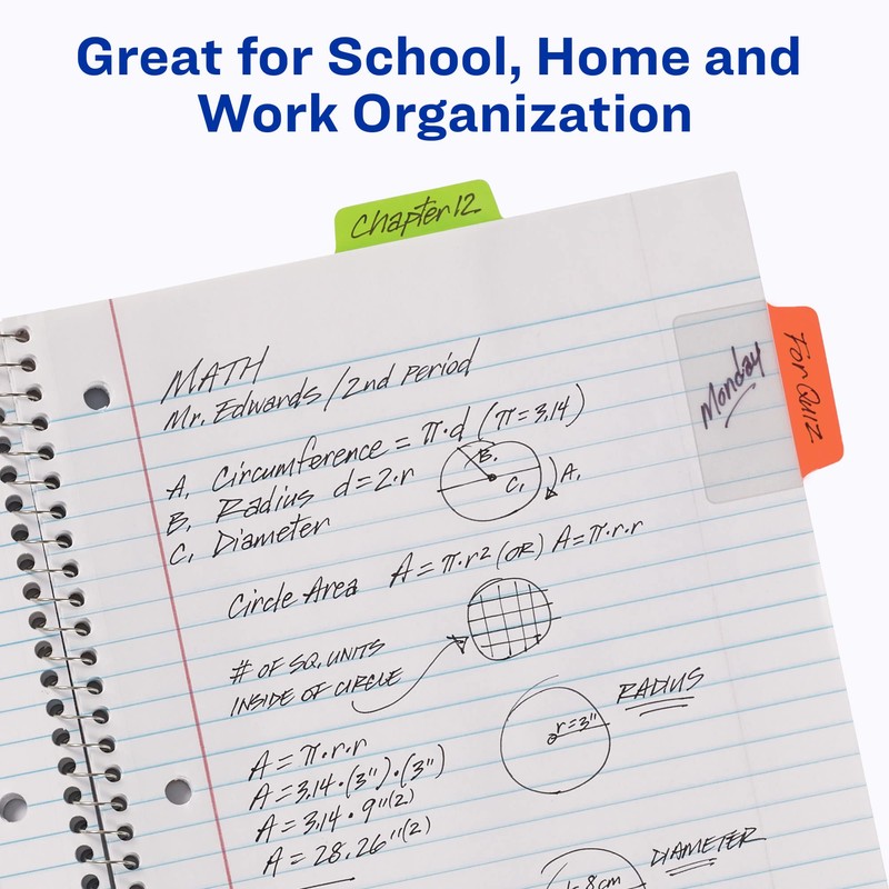 Avery Multiuse Ultra Tabs, 2" x 1.5", 2-Side Writable, Neon