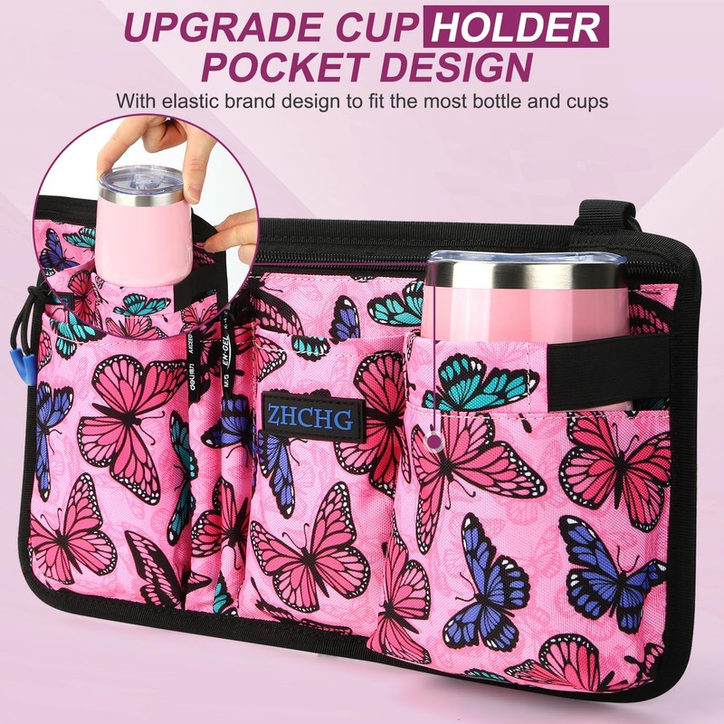 Wheelchair Side Bag, Wheel Chair Armrest Pouch Accessories with Cup