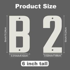 6 Inch Aluminum House Numbers - Waterproof, Rust-Resistant Modern Address Number Signs for Mailbox, Curb, Front Door or Exterior Walls, with Screw Kit (White A)