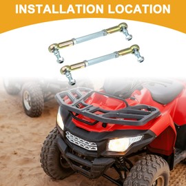 Partuto 2 Pcs 100mm Universal ATV Tie Rod Ball Joint - Stainless Steel Silver Tone Bronze Tone