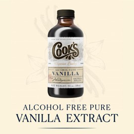 Cook's, Alcohol Free Pure Vanilla Flavoring, for Cooking, Baking, Desserts, Madagascar Vanilla Non-Alcoholic Extract Alternative, 8oz