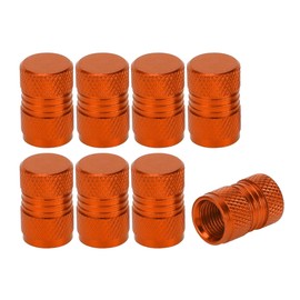 A ABSOPRO Tire Valve Stem Caps 11x16MM Car Wheel Valve Cap Aluminum Alloy Orange for Car Bike Motorcycle Truck Anti Crash Tyre Valve Stem Cover Valve Dust Cap Tire Valve Cap 8 Pcs