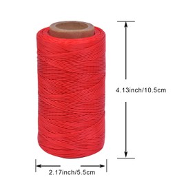 Waxed Thread 284 Yards 150D 0.8MM Leather Sewing Waxed Thread for Shoe Repairing Bookbinding Leather Craft DIY (Red, 11#)