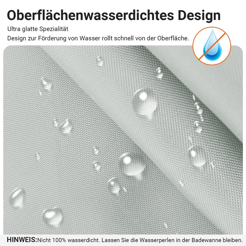 Lerores Duschvorhang 80x200cm Grau, Beschwerter Saum Antischimmel Textil, Wasserabweisend, Waschbar