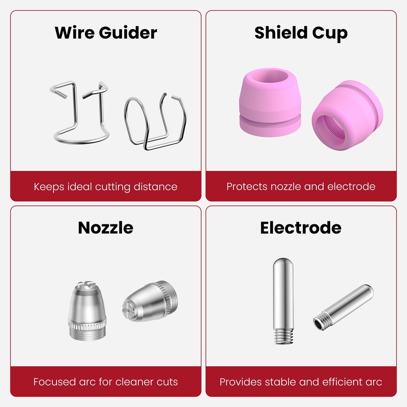 bestarc AG60P Plasma Cutter Consumables Cutting Torch Tip Nozzles 40