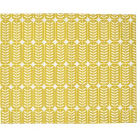 René Dieu Kukshome 18400011 Placemat, Leaf/Yellow, 16.9 x 13.8 inches (43 x 35 cm)