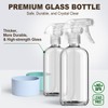 Glass Spray Bottles with Silicone Sleeves (2 Pack, 16 oz),