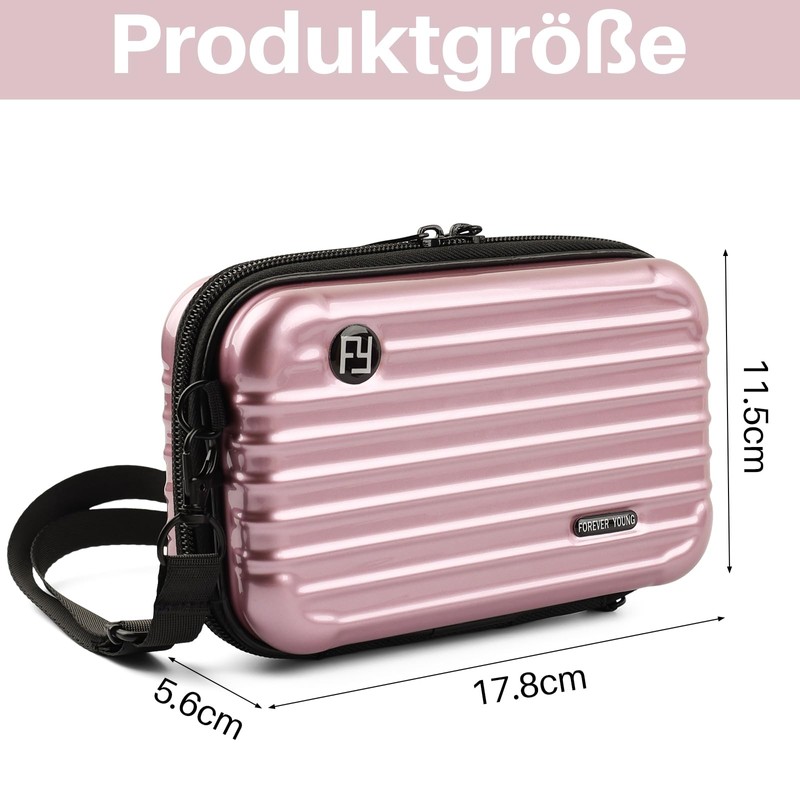 ANNASAMDO Mini Suitcase, Shoulder Bag, Small Suitcase Bag, Handbag, Inner