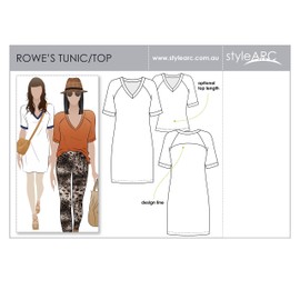Style Arc Sewing Pattern - Rowes Raglan Tunic Top (Sizes 04-16) Click for Other