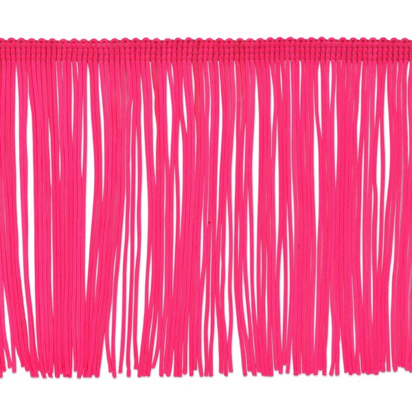 Expo International 5 Yards of 4" Chainette Fringe Trim 5 yd x 4" Neon Pink
