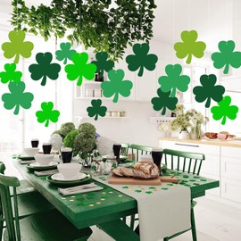 20Pcs St Patricks Day Decorations, St Patricks Day Bunting, Felt Hanging Shamrock Garlands Lawn Decorations, St.Patrick's Day Party Spring Holiday Decoration