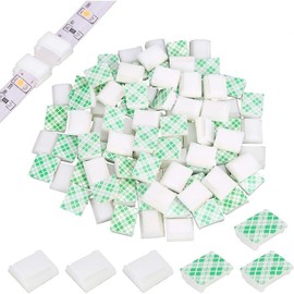120 count Light Strip Mounting Clips White Self Adhesive Led Light Fasteners Mounting Holder  Clamp Organizer for 8mm Light Strip (8mm) - Color: Black, Size: 10 mm