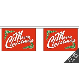 Merry Christmas Red Bunting Horizontal (30 flags) 9m