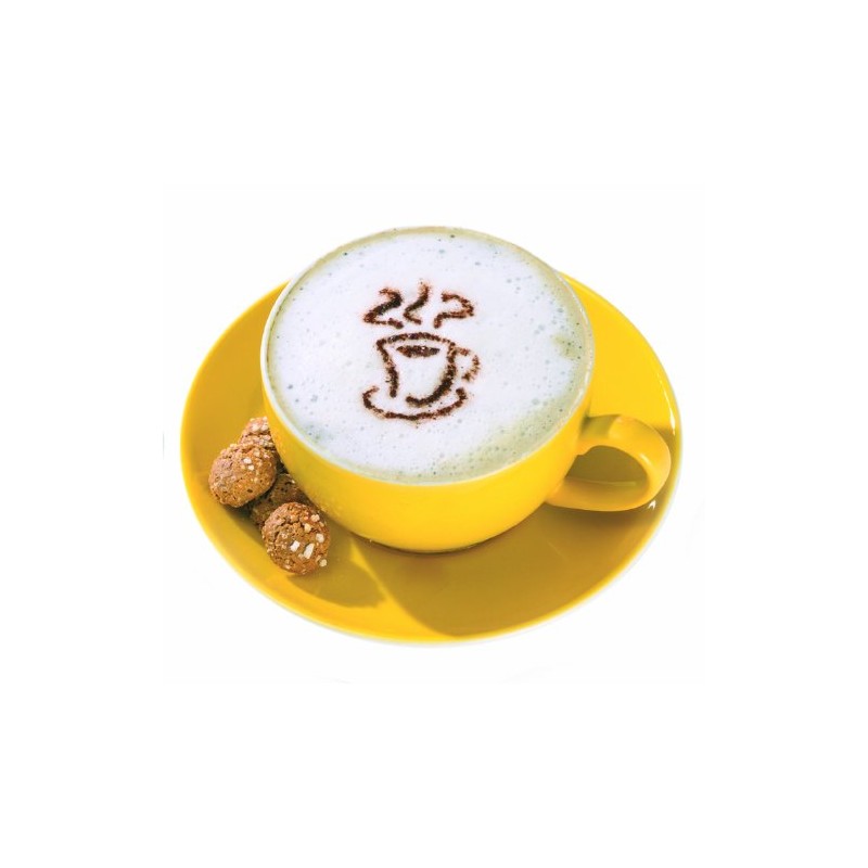 Cappuccino-Schablonen II in Dose: 6 Schablonen, PP, 9,5 cm