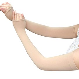 BEYANE Beige Skin Tattoo, Concealed, Arm Cover, Solid, Arm Warmer, UV Protection, Sun Protection, UV Protection, Stretchable, Tatoo Scars, Long, Tattoo (With Finger Holes)