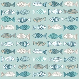 20 napkins fish, colourful fish napkins, fish pattern, birthdays, children's party, boy, girl, table decoration, decoupage, table decoration, 33 x 33 cm