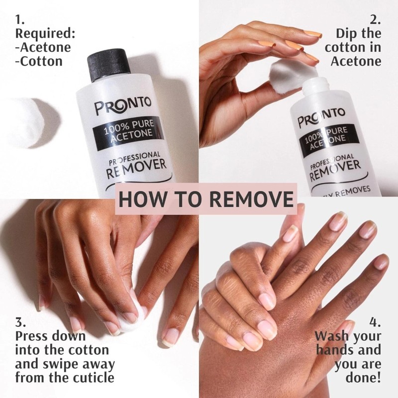 Pronto 100% Pure Acetone - Quick Professional Nail Polish Remover