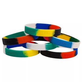 Sterling Gifts Colors of Salvation Silicone Bracelets, Christian Bracelets - Pack of 12
