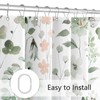 MAYZUS Cute Floral Shower Curtain, Sage Green Flower Fabric Shower