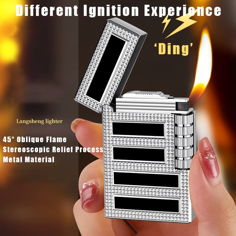 Cigar Lighters Soft Flame Lighter Retro Grinding Wheel Traditional Butane