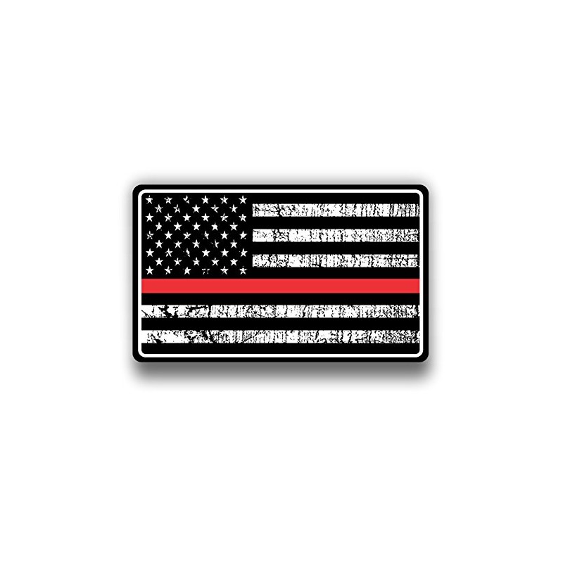 Vinyl Junkie Graphics Thin Red Line American Flag Fireman Firefighters