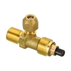 PATIKIL Angle Stop Valve, 1/4 Flare x 3/8 BSPT Male Brass Right Angle Shut Off Valve for Air Conditioning HVAC Refrigeration