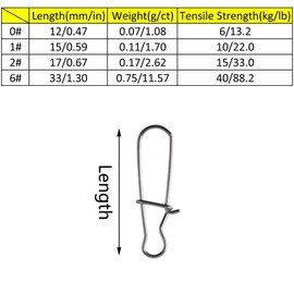 Pack of 100 Snaps for Swivels Fishing Set, Quick Change Snaps Angel, Fishing Snaps Easy Snap for Trout Bait, Pike Bait and Bass Bait, 2#