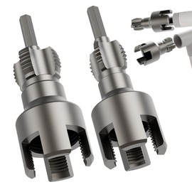 Integrated Internal & External Pipe Threading Tool, 2PCS, PVC Pipe Threader, 1/2" 3/4" Reusable Plastic PPR Pipe Threader Tool, Electric Drill Compatible PVC Water Pipe Internal External Thread Opener