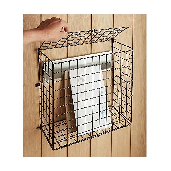 Unibos Letter Catcher with Fixings Large Letterbox Letterbox Metal Cage Door Post Mail Catcher Basket Easy Instlation Wall-Mounted Post Letter Box Door Guard Basket