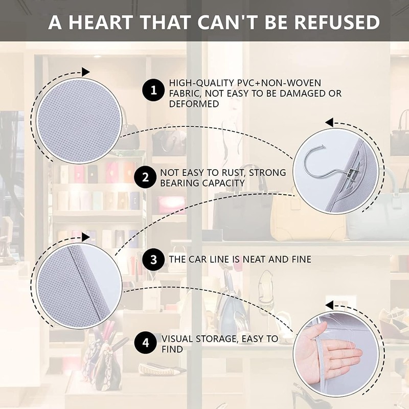 Sagreeny 2 Pack Hanging Purse Organizer, Thickened Oxford Cloth+PVC, 8