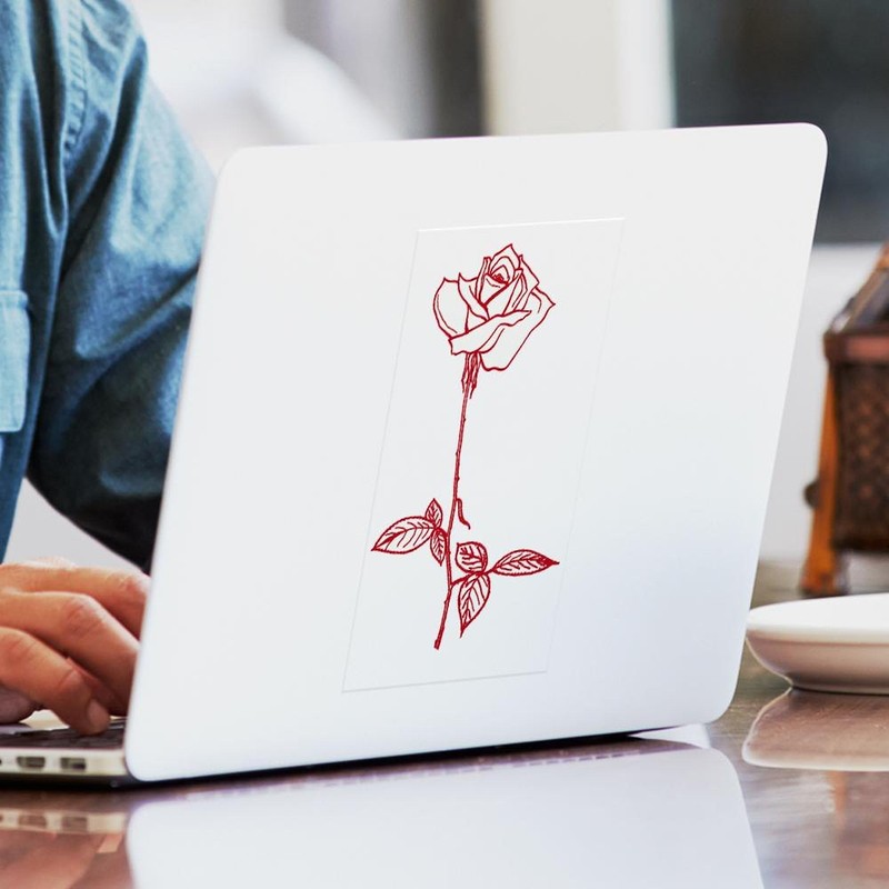 CafePress Long Stem Rose Rectangle Bumper Sticker Car Decal