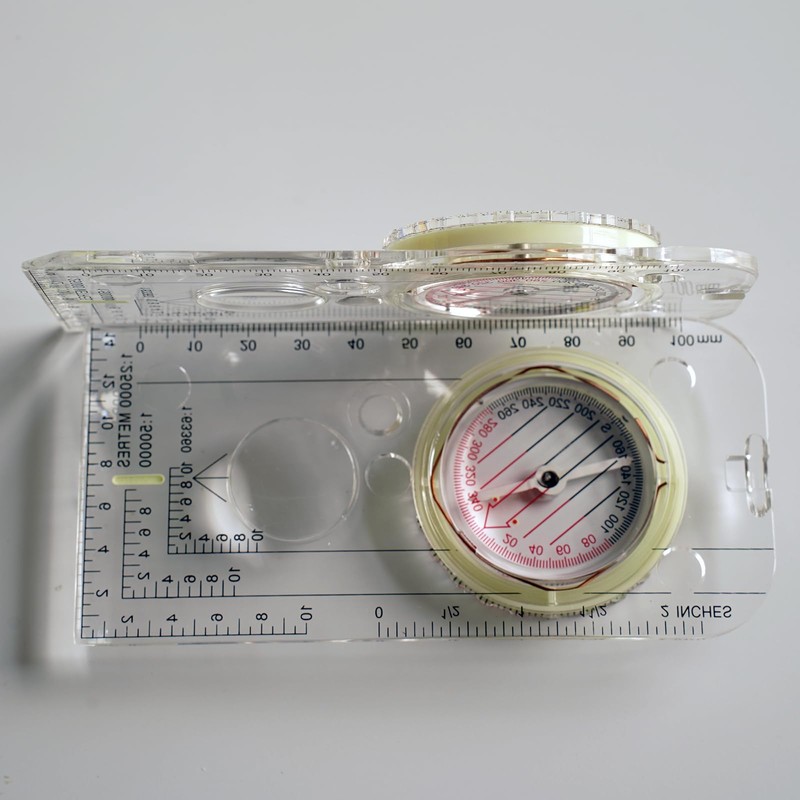 Children's Compass with Adjustable Declination, Magnifying Glass, Ruler and Whistles.