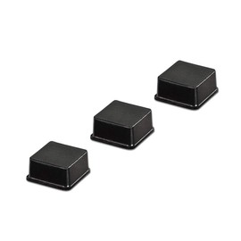 Self-Stick Square Rubber Bumper Pads for Furniture and Electronics .780" inches (19.8 mm) x .380" inches (9.7 mm) - 25 Pack - BS04 Black
