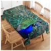 Walmsco Tablecloth Blue Green Peacock Feathers Decor For Dining Room