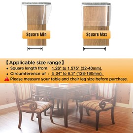 16 Pcs Square Chair Leg Floor Protectors, Chair Leg Covers to Protect Floors, Chair Leg Caps, Chair Foot Protectors for Wood Floors, Chair Leg Protectors for Hardwood Floors, Anti-Scratch & No Noise.