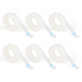 G2PLUS 6 Rolls PE Micropore Medical Tape Roll, 1/2'' x 59 Yards Lash Tape, Eyelash Tape for Eyelash Extensions, Wound, Sensitive Skin - Individual Package (Transparent)